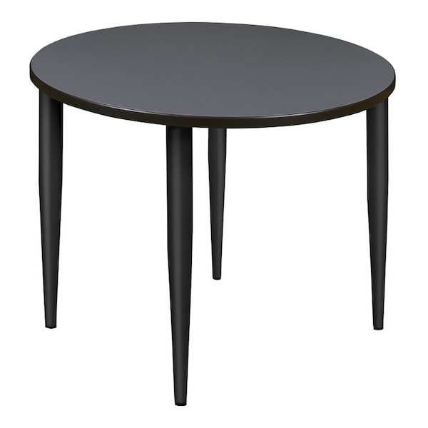 Regency Kahlo Square & Round Tables, 36 W, 36 L, 29 H, Wood, Metal Top, Grey TPL36RNDGYBK - main